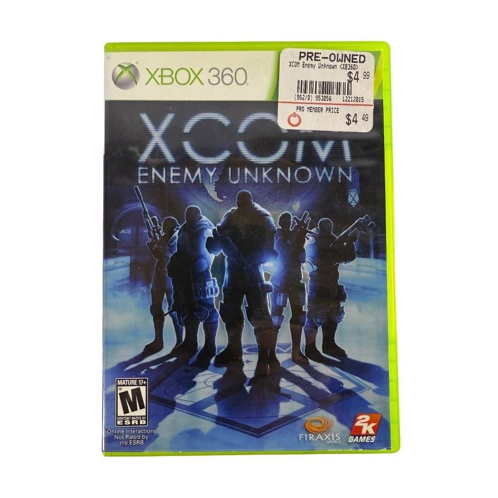XCOM Enemy Unknown For Xbox 360 Pre-Owned Complete Case & Manual